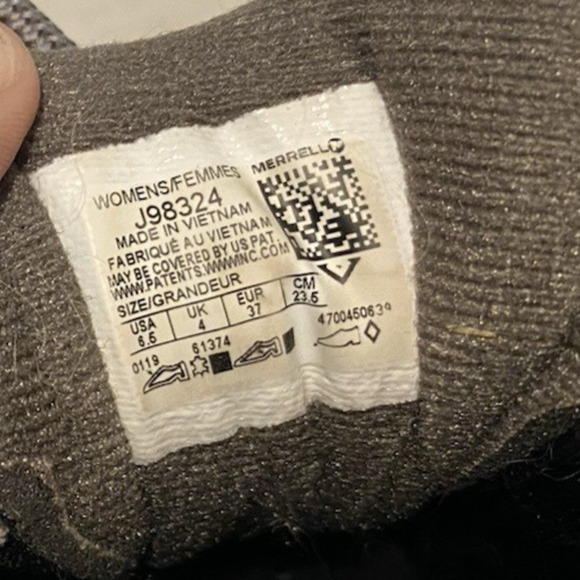 Merrell Vibram Hiking Shoes Womens Size US 6.5 EU 37 Gray Lace Up Athletic Shoes - Picture 8 of 10